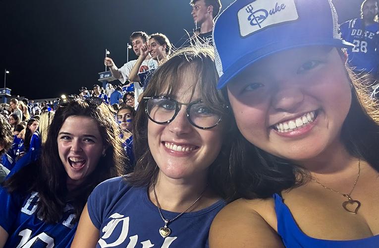 Olivia and friends at Duke football game