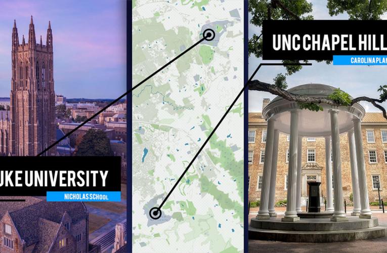 Duke and UNC Campus Split Screen for MCRP-MEM Degree