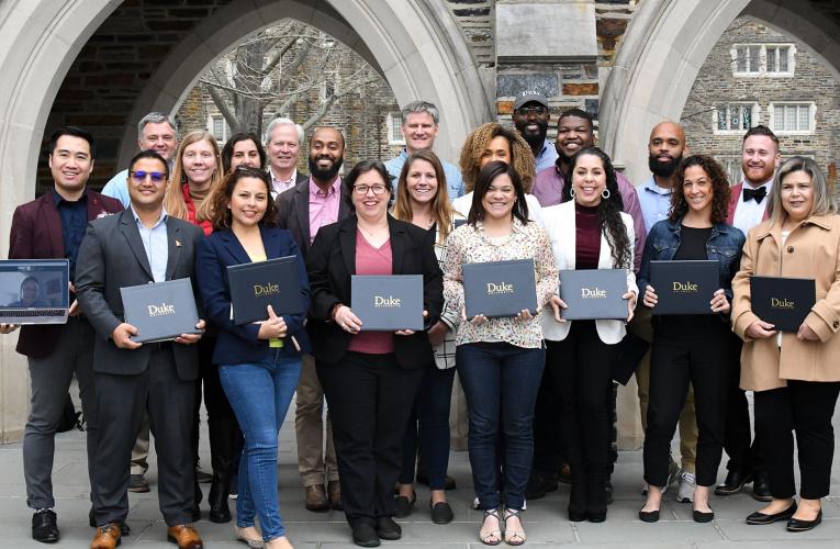 WILD graduates pose on BC Plaza