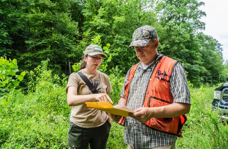 McElwee and client in forest planning