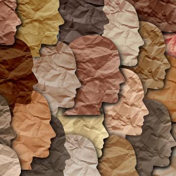 face silhouettes in various skin tones