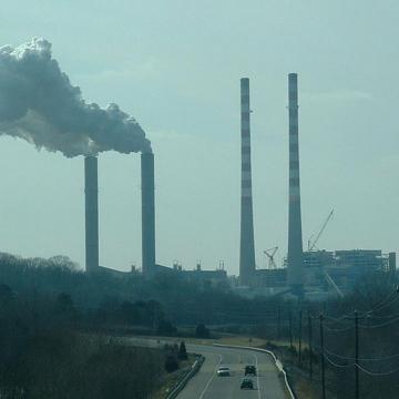 Smokestacks billowing emissions